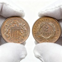 1864 Two Cent Piece | Rare US Civil War Era Vintage Collectible Coin