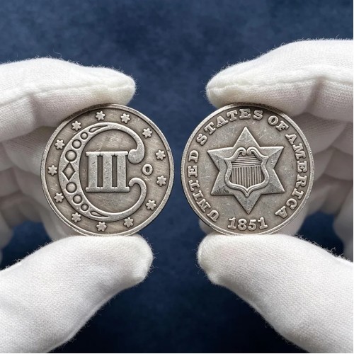 1851-O Three Cent Silver Rare New Orleans US Coin Collectible