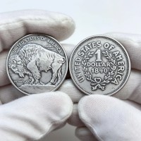 1840 Buffalo One Dollar Rare Western Style Collectible Coin Vintage Antique Numismatic Treasure