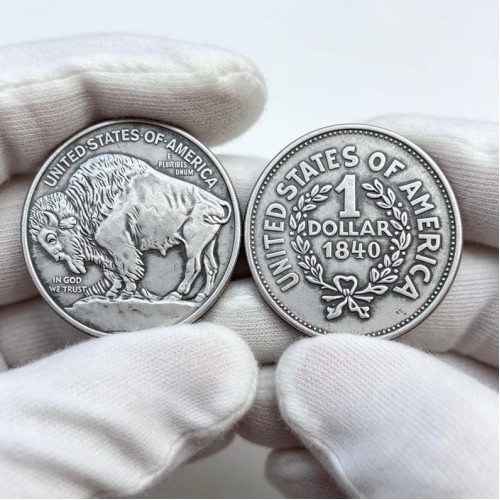 1840 Buffalo One Dollar Rare Western Style Collectible Coin Vintage Antique Numismatic Treasure 1840 Buffalo One Dollar Rare Western Style Collectible Coin Vintage Antique Numismatic Treasure