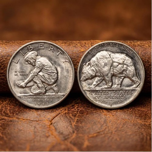 1925 California Diamond Jubilee Half Dollar Commemorative Coin, USA Old Coins for Collectors, Antique Silver Coin Collection