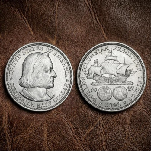 1892 Columbian Exposition Half Dollar, First US Commemorative Coin, American Silve Dollar, Ancient Coins for Collectors, Antique Silver Coin 1892 Columbian Exposition Half Dollar, First US Commemorative Coin, American Silve Dollar, Ancient Coins for Collectors, Antique Silver Coin