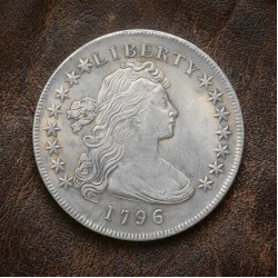 1796 Draped Bust Silver Dollar, US Old Coins for Collectors, Rare Antique Liberty Coin, Historical Early American Silver Coin Collection