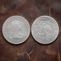 1797 Draped Bust Silver Dollar, Rare Antique Liberty Coin, US Old Coins for Collectors, Early American Silver Coin Collection