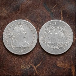 1797 Draped Bust Silver Dollar, Rare Antique Liberty Coin, US Old Coins for Collectors, Early American Silver Coin Collection