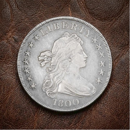 1800 Draped Bust Silver Dollar, Early American Silver Coin Collection, Rare Antique Liberty Eagle Coin, US Old Coins for Collectors 1800 Draped Bust Silver Dollar, Early American Silver Coin Collection, Rare Antique Liberty Eagle Coin, US Old Coins for Collectors