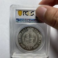 1867 Hong Kong Shanghai One Tael Silver Dragon Coin in Slab Case