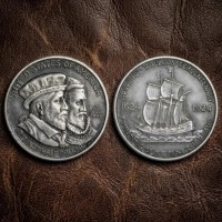 1924 Huguenot Walloon Tercentenary Half Dollar Coin, US Rare Commemorative Coins, Collectible Silver Coins, Vintage Old Coins for Collectors