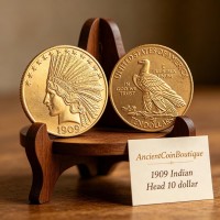 1909 Indian Head Eagle Rare 10 Gold US Coin Antique Collectible for Numismatists