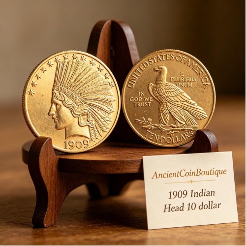 1909 Indian Head Eagle Rare 10 Gold US Coin Antique Collectible for Numismatists