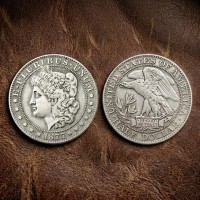 1877 Morgan Half Dollar Coin, Antique US Silver Coin, Classic Liberty Eagle Coin, Rare Old Coins for Collectors, Collectible Ancient Coins