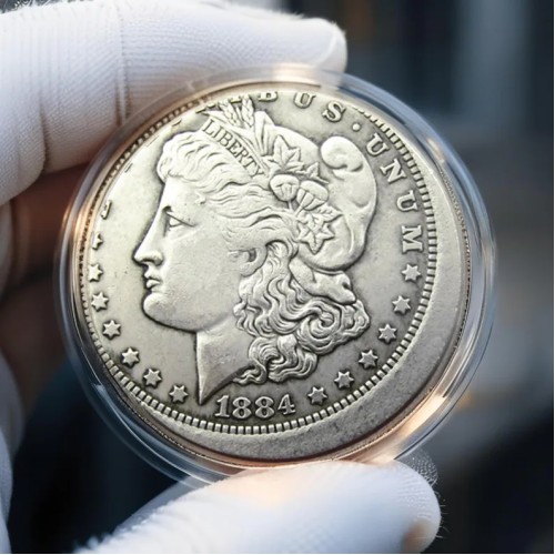 1884-O Morgan Silver Dollar Off-Center Error New Orleans Mint Rare Collectible US Coin