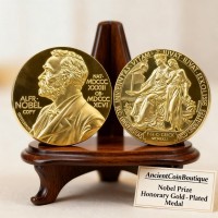 Nobel Prize Gold Plated Commemorative Coin Rare Collectible Keepsake for Scholars & Academics