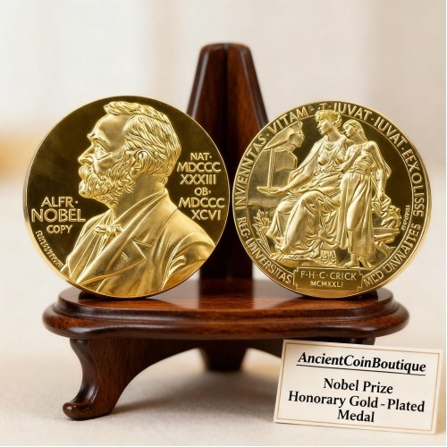 Nobel Prize Gold Plated Commemorative Coin Rare Collectible Keepsake for Scholars & Academics