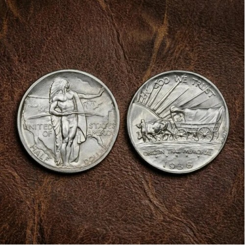 1926 / 1938 Oregon Trail Memorial Silver Half Dollar, US Commemorative Coin, Native America Silver Coin, Rare Old Coins for Collectors 1926 / 1938 Oregon Trail Memorial Silver Half Dollar, US Commemorative Coin, Native America Silver Coin, Rare Old Coins for Collectors
