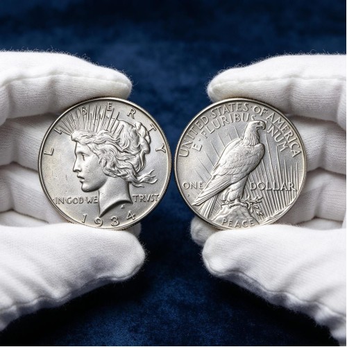 1934-S Peace Silver Dollar Rare Key Date US Coin Collectible Antique Liberty American