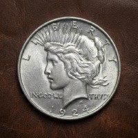 1924 Peace Silver Dollar Coin, Rare US Peace Dollar Coins, American Antique Silver Coin Collection, Collectible Old Coins for Collectors