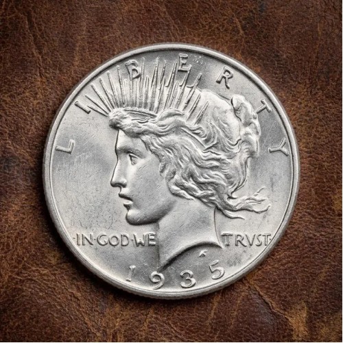 1935 Peace Dollar Coin, Rare US Peace Silver Dollars, American Old Coins for Collector, Antique Silver Coin Collectibles