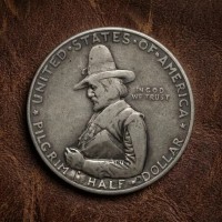 1920 Pilgrim Tercentenary Silver Half Dollar, Mayflower Voyage 300th Anniversary, US Commemorative Coin, Ancient Silver Coins for Collectors