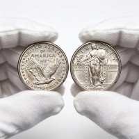 1916 Standing Liberty Quarter First Year Issue Rare Antique US Silver Coin Collectible Gift