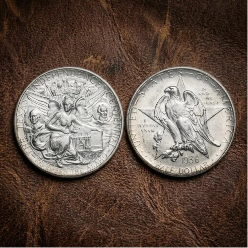 1936 Texas Centennial Silver Half Dollar, US Commemorative Coin Remember The Alamo, Rare Antique Coin, Collectible Old Coins for Collectors 1936 Texas Centennial Silver Half Dollar, US Commemorative Coin Remember The Alamo, Rare Antique Coin, Collectible Old Coins for Collectors