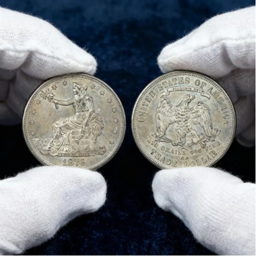 1876-CC Trade Dollar Rare Carson City US Silver Coin Collectible