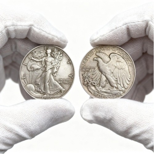 1916 Walking Liberty Half Dollar Rare US Silver Coin Historic American Collectible