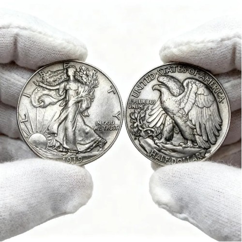 1919-D Walking Liberty Half Dollar Rare US Silver Coin Collectible